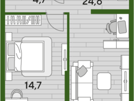Продается 1-комнатная квартира ЖК DOGMA PARK (Догма парк), литера 12, 48.4 м², 8155400 рублей