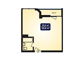 Продается 1-комнатная квартира ЖК Море, корпус 1, 31.8  м², 16854000 рублей