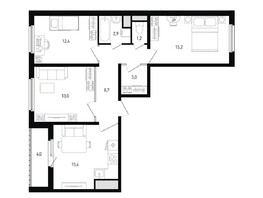 Продается 3-комнатная квартира ЖК Левенцовка Парк, лит 8-10 стр.2, сек.4,5, 73.8  м², 8177040 рублей