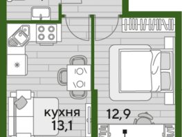 Продается 1-комнатная квартира ЖК DOGMA PARK (Догма парк), литера 13, 34.6 м², 6490960 рублей