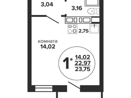 Продается Студия ЖК Гулливер, литера 1, 23.75  м², 4057925 рублей