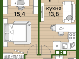Продается 1-комнатная квартира ЖК DOGMA PARK (Догма парк), литера 19, 39.5 м², 7058650 рублей