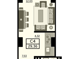 Продается Студия ЖК Город у реки, литер 7, 29.92  м², 4009280 рублей