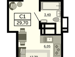 Продается Студия ЖК Донской Арбат 2, литер 2, 29.7  м², 4900500 рублей