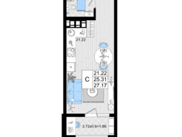 Продается Студия ЖК Резиденция морей, корпус А, 27.67  м², 10044210 рублей