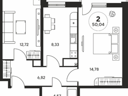 Продается 2-комнатная квартира ЖК Гринсайд, 5.1-5.5, 50.01  м², 8250000 рублей