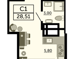 Продается Студия ЖК Royal Towers (Роял Тауэрс), литер 3, 28.51  м², 4447560 рублей