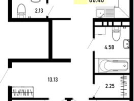 Продается 3-комнатная квартира ЖК Усадьба Гостагаевская, корпус 4, 86.4  м², 17280000 рублей