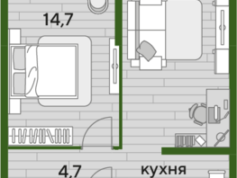 Продается 1-комнатная квартира ЖК DOGMA PARK (Догма парк), литера 21, 47.9 м², 6193470 рублей