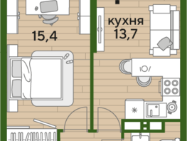 Продается 1-комнатная квартира ЖК DOGMA PARK (Догма парк), литера 19, 39.3 м², 7121160 рублей