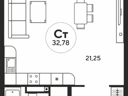 Продается Студия ЖК Гринсайд, 5.1-5.5, 32.64  м², 5260000 рублей