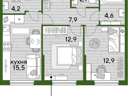 Продается 2-комнатная квартира ЖК DOGMA PARK (Догма парк), литера 15, 60.1 м², 8636370 рублей