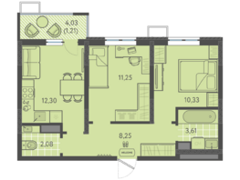 Продается 2-комнатная квартира ЖК Теплые края, литер 8, 49.03  м&sup2;, 6619050 рублей