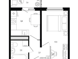 Продается 1-комнатная квартира ЖК Левенцовка Парк, лит 8-11 стр.1, сек.1,2,3, 31.1  м², 4298020 рублей