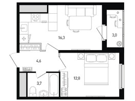 Продается 1-комнатная квартира ЖК Левенцовка Парк, литер 8.1, 38.4  м², 5809536 рублей