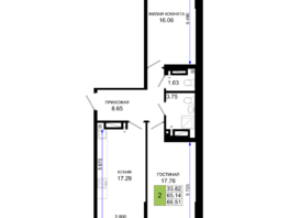 Продается 2-комнатная квартира ЖК Октябрь Парк, 2.2, 66.51  м², 8313750 рублей