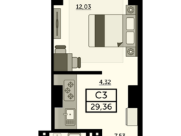 Продается Студия ЖК Город у реки, литер 7, 29.98  м², 4017320 рублей