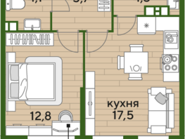 Продается 1-комнатная квартира ЖК DOGMA PARK (Догма парк), литера 21, 44.4 м², 6158280 рублей