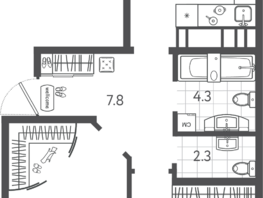 Продается 2-комнатная квартира ЖК Все Свои ВИП, литера 6, 63  м&sup2;, 15435000 рублей