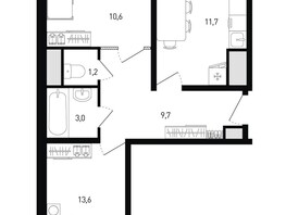 Продается 2-комнатная квартира ЖК 5 элемент Аске, лит 5-11 стр.1, сек.1,2,3,4, 51.6  м², 5304480 рублей