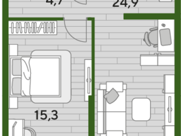 Продается 1-комнатная квартира ЖК DOGMA PARK (Догма парк), литера 16, 48.9 м², 7149963 рублей