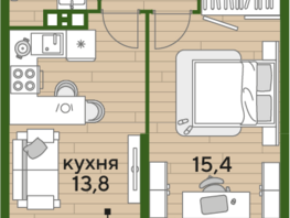 Продается 1-комнатная квартира ЖК DOGMA PARK (Догма парк), литера 20, 39.5 м², 7149737 рублей