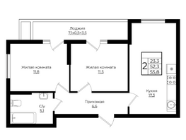 Продается 2-комнатная квартира ЖК Клубный квартал Европа 6, литера 4, 55.8  м², 11210220 рублей