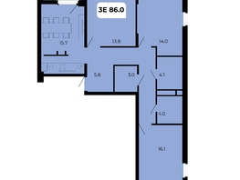 Продается 3-комнатная квартира ЖК НОРД, корпус 17, 86  м², 8772000 рублей