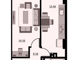 Продается 1-комнатная квартира ЖК Город у реки, литер 7, 42.23  м², 5489900 рублей