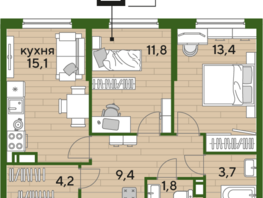 Продается 2-комнатная квартира ЖК DOGMA PARK (Догма парк), литера 16, 59.4 м², 8405338 рублей