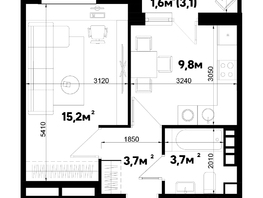 Продается 1-комнатная квартира ЖК Sport Village (Спорт деревня), 2.2, 34  м², 6793200 рублей