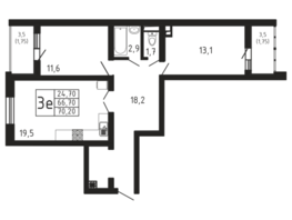 Продается 2-комнатная квартира ЖК Море Море, 70.2  м², 11749374 рублей