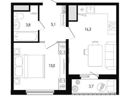 Продается 1-комнатная квартира ЖК Левенцовка Парк, лит 8-10 стр.2, сек.4,5, 40.1  м², 6263620 рублей