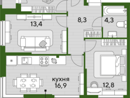 Продается 3-комнатная квартира ЖК DOGMA PARK (Догма парк), литера 17, 70.6 м², 10032260 рублей