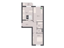 Продается 2-комнатная квартира ЖК Курортный, этап 1, корпус 1, 65.5  м²