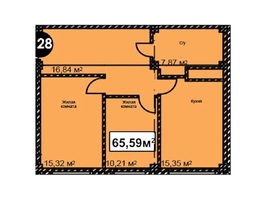 Продается 2-комнатная квартира ЖК Николаевский-Ессентуки, 65.59  м²