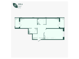 Продается 2-комнатная квартира ЖК Ботаника, литер 1.1, 69.1  м², 10088600 рублей