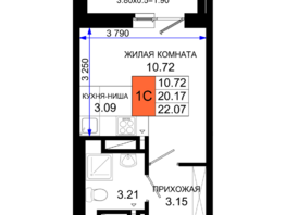 Продается Студия ЖК Октябрь Парк, 2.2, 22.07  м², 3200150 рублей