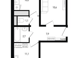 Продается 2-комнатная квартира ЖК 5 элемент Аске, лит 5-11 стр.2, сек.5,6, 44.8  м², 5026560 рублей