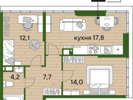Продается 2-комнатная квартира ЖК DOGMA PARK (Догма парк), литера 18, 55.8 м², 8260186 рублей