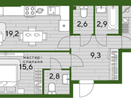 Продается 2-комнатная квартира ЖК DOGMA PARK (Догма парк), литера 21, 67.1 м², 8192910 рублей