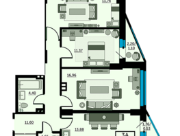 Продается 3-комнатная квартира ЖК Рубин, литер 3, 74.6  м², 11413800 рублей