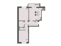 Продается 2-комнатная квартира ЖК Курортный, этап 1, корпус 1, 70.9  м²