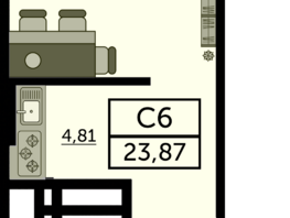 Продается Студия ЖК Легенда Ростова, литер 13, 23.87  м², 3819200 рублей