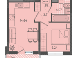 Продается 1-комнатная квартира ЖК Теплые края, литер 7, 33.16  м&sup2;, 4310800 рублей