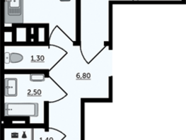 Продается 2-комнатная квартира ЖК Грин Парк, литер 1, 57.7  м², 7501000 рублей