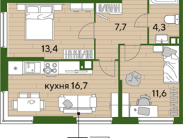 Продается 2-комнатная квартира ЖК DOGMA PARK (Догма парк), литера 20, 53.7 м², 7361626 рублей