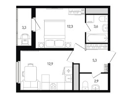 Продается 1-комнатная квартира ЖК Левенцовка Парк, литер 8.1, 38.6  м², 5290902 рублей