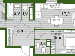 Продается 2-комнатная квартира ЖК DOGMA PARK (Догма парк), литера 22, 66.1 м², 7912964 рублей