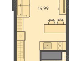 Продается Студия ЖК Теплые края, литер 8, 23.4  м&sup2;, 3042000 рублей